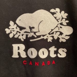 Roots Beaver Logo Black Sweatshirt Dress - sz M